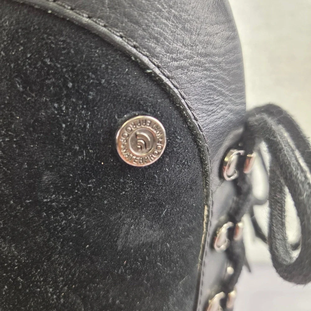 The North Face Womens Black Suede Lace Up Back Winter Boots AWPM 786 Size 8.5